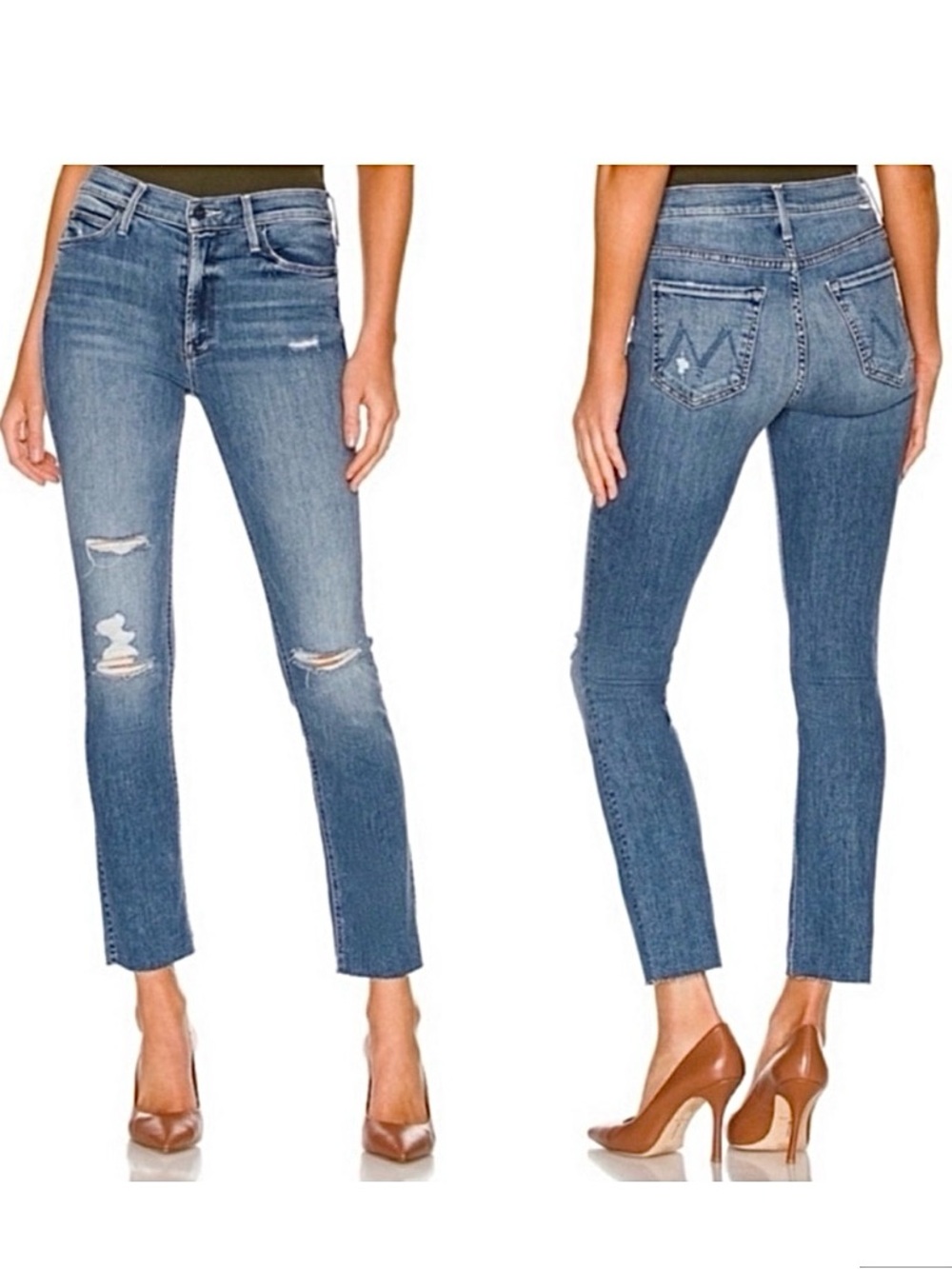 Mother The Mid Rise Dazzler Ankle FrayJeans Weekend Warrior